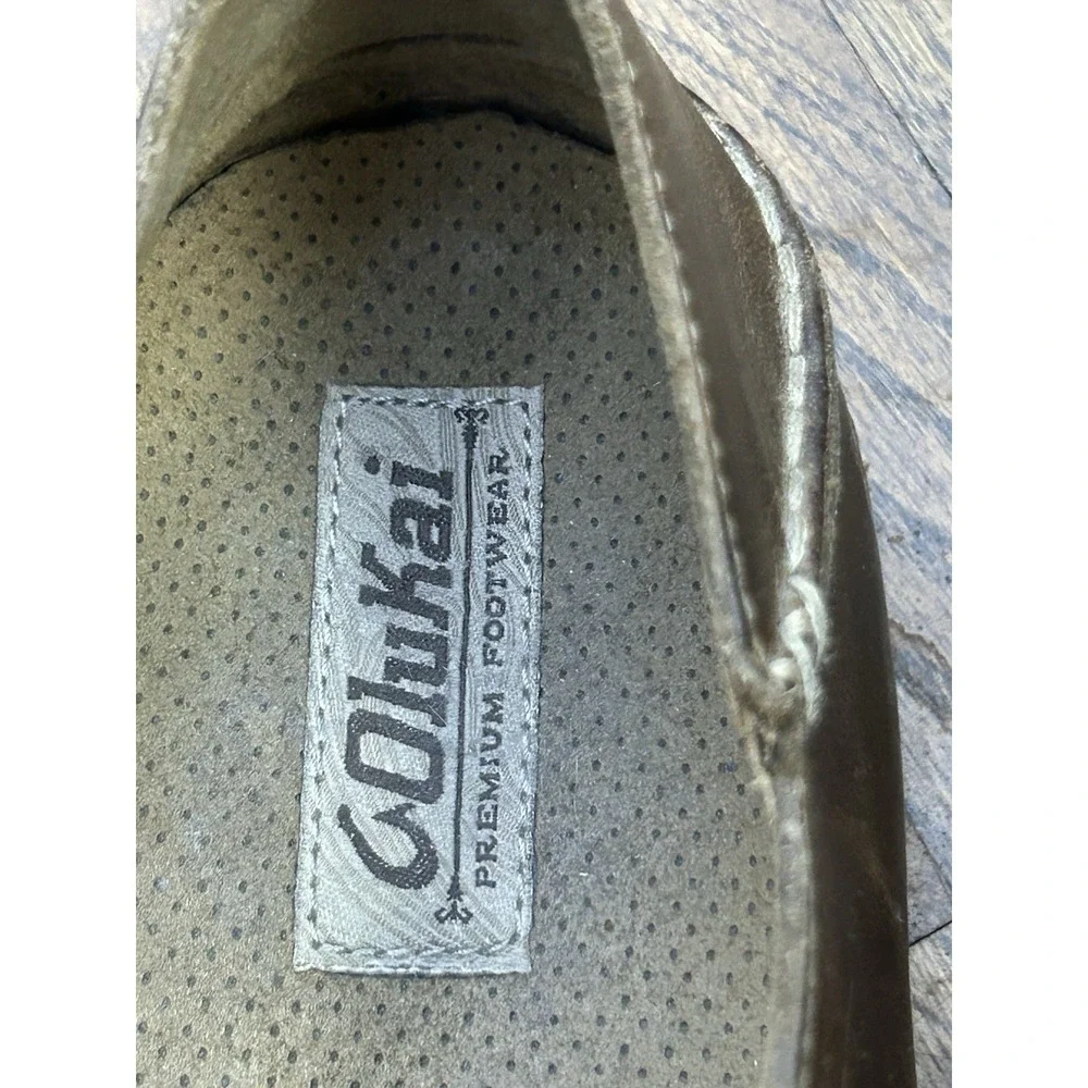 Olukai Moloa Men's Size 11 Slip On Leather Casual Comfort Shoes Brown